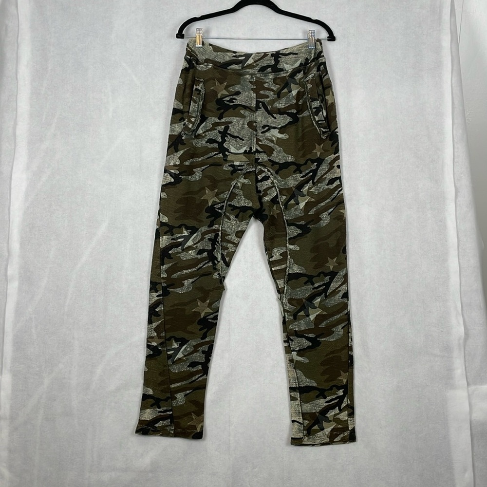 Absolut Joy Camo Mens L Cotton Drop 2 Pocket Sweatpants Relaxed Pull-On Pants
